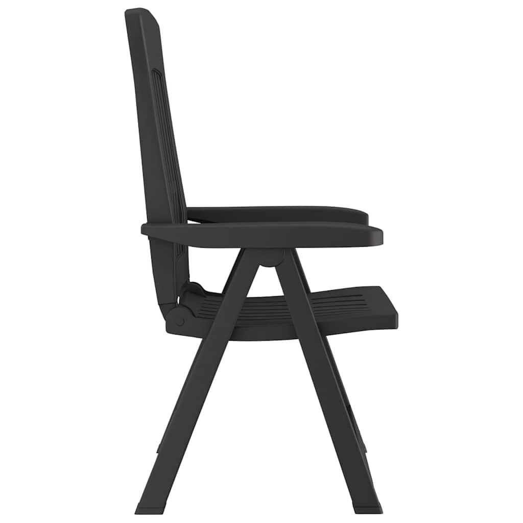 vidaXL Sillas reclinables de jardín 2 Unidades PP Gris Antracita, Silla de jardín, Silla de Exterior, Silla de balcón, Asiento de jardín