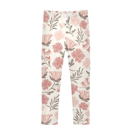 Embroidery Floral Girls Leggings,Workout Leggings for Girls Toddler Athletic Leggings Size for 3-10T