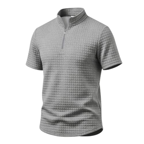 Polo homme manches courtes vintage et t-shirt d'été uni gaufré