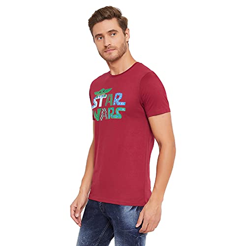 Image of Star Wars Maroon Character Print Mens T-Shirt - (STWRMCT002.13)