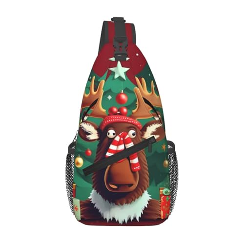 Mochila cruzada deportiva negra para senderismo unisex