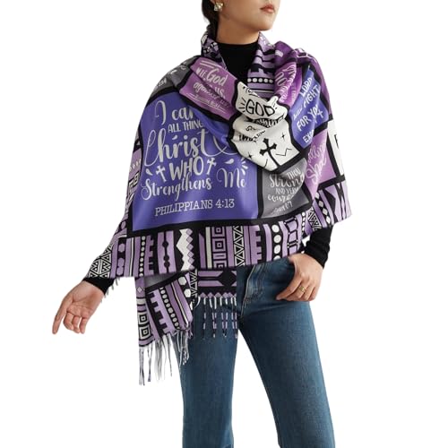 Cylanta Prayer Shawls For Women Christian Gifts Inspirational Bible Verses Wrap Scarf Apparel for Teacher Mother Church Birthday Gifts