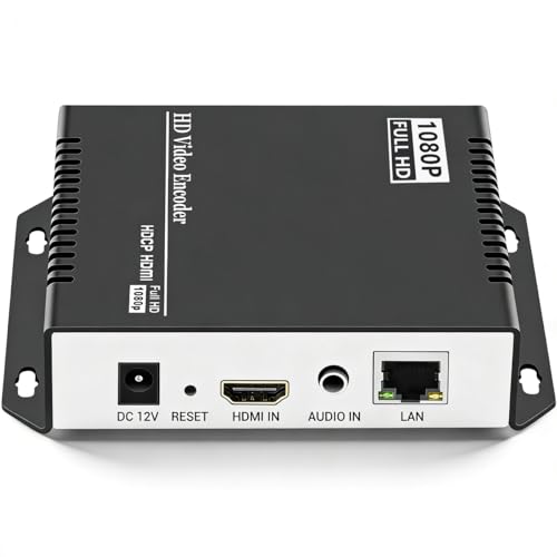 H.265 H.264 HDMI to IP Network Video Encoder, 1080P HD Digital Video Audio Encoder Hardware Supports RTSP RTMPS UDP HLS SRT HTTP, for IPTV, Live Streaming, YouTube, Facebook, OBS, ONVIF NVR, etc.