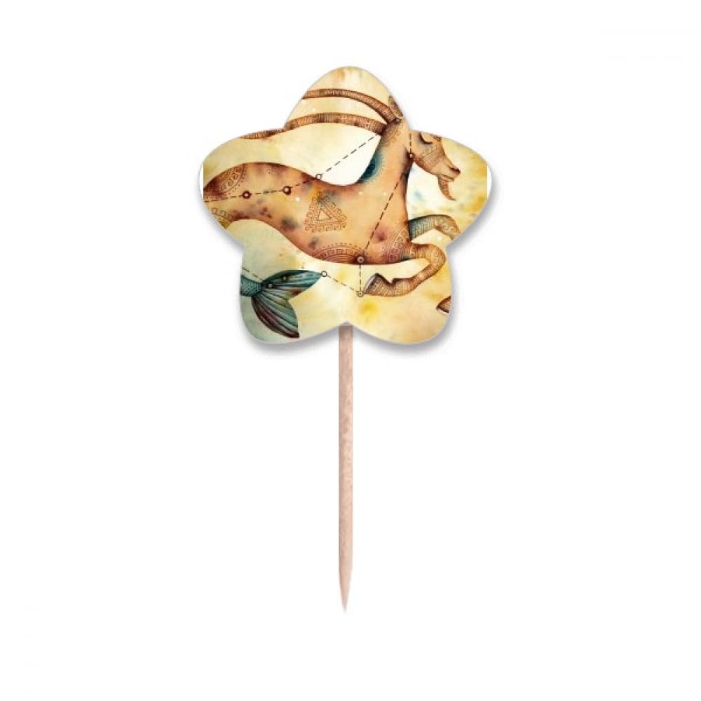 Cure-dents drapeaux Capricorne constellation zodiaque et décoration cupcake étoile