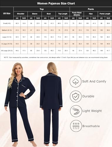 Image of Pjmlifecoco Pajamas Set Long Sleeve Womens Button Down Sleepwear Two Piece Nightwear Soft Pj Lounge Sets S-XXL