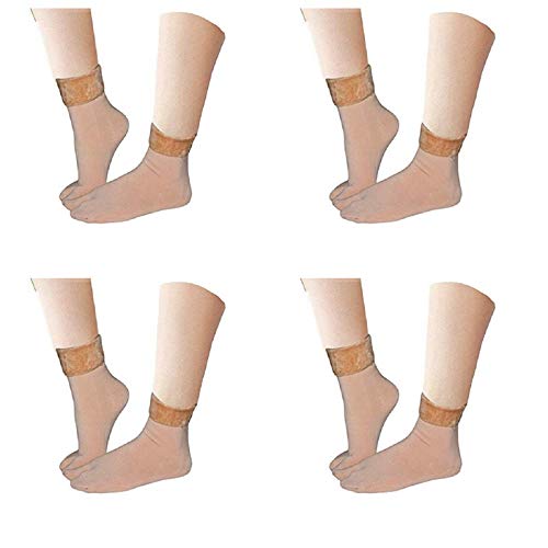 Soft & Warm Cozy 100% Super Hot Fully Stretchable Best Quality Velvet Fleece Winter Socks (With Thumb) for Ladies/Girls/Women (Pack of 4 Pairs)-image-27