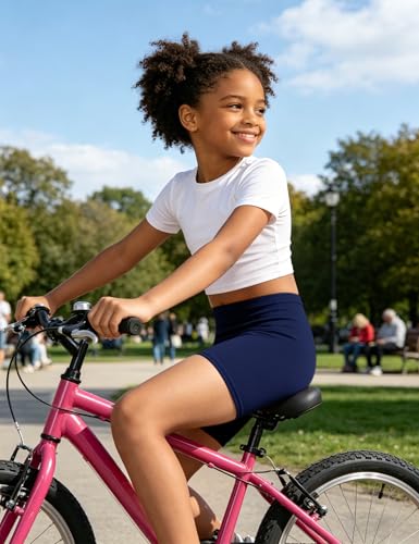 Image of KEREDA Girls Bike Shorts Cotton Cartwheel Dance Under Dress Shorts for Kids