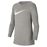 Nike Kids Boy's Dry Legend Long Sleeve Training T-Shirt (Big Kids) Dark Grey Heather/White XL (18-20 Big Kids)