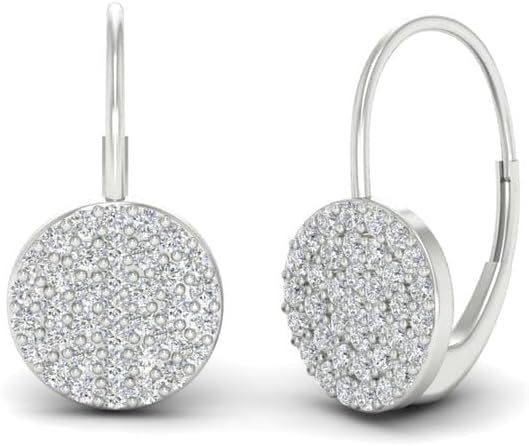 Fascinating Diamonds 14K Gold 1/3 Carat Round Cut Lab Grown Diamond Disc Drop Earring For Women (0.35 Ctw, E-F-G Color, VS1-VS2 Clarity) Premium Collection