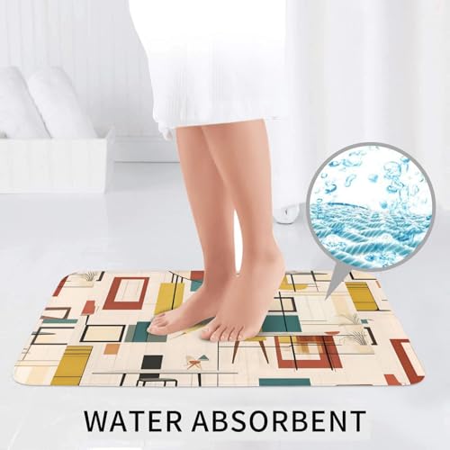 Tapis de salle de bain doux et absorbants imprimé chic