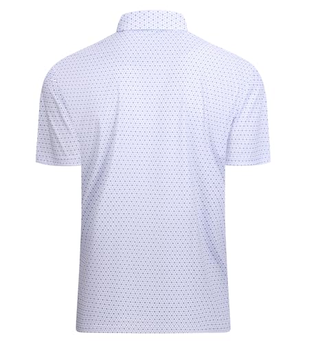 Alex Vando Mens Golf Shirt Moisture Wicking Classic Print Golf Shirts for Men