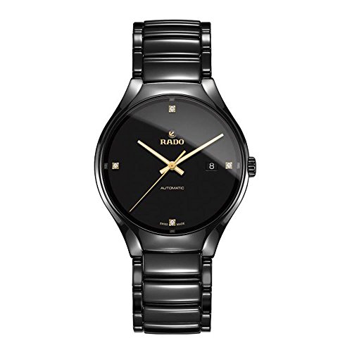 Rado Women's TRUE Diamond 40mm Black Ceramic Band & Case Sapphire Crystal Automatic Analog Watch R27056712