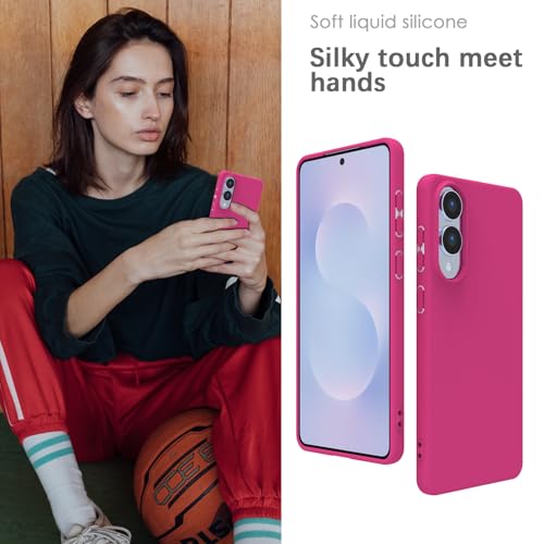Image of YATWIN Silicone Case for Samsung Galaxy S25 FE 4G, Soft-Touch, Shockproof, DustProof, Antiskid Phone Cover for Samsung Galaxy S25 FE - Magenta