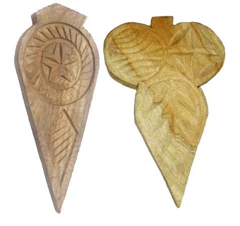 Image of Made in india Thekua Mould /Khajoor Mould (Thekua Sanecha) Pack of 1 Piece Big Size and 1 Small Size (Medium)