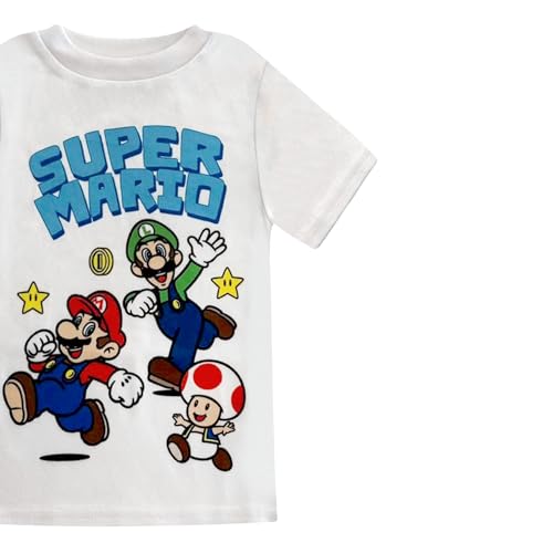 Super Mario 4 Piece Pajama Set - Boys PJs with Short Sleeve Shirt, Shorts & Pants - Kids Sleepwear Set - Official License2