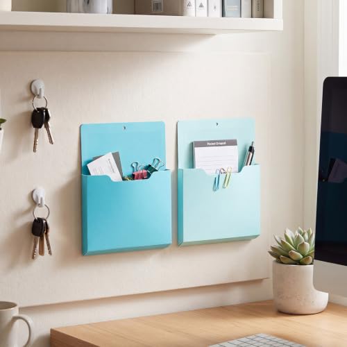Gilprop 8 Pack Magnetic File Holder Magnetic Wall File Folders Organizer Classroom Storage Refrigerator Magazine Holder for Whiteboard Mail Letters Paper Teacher Office(10x13in,Classic,Blue) - Image 7