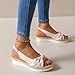 Imagen de HOOUDO Sandalias Mujer Cuña Sandalias Tacon Zapatos Dorados Fiesta Tinte Zapatos Ortopedicas Vestir Planas Plata Fiesta