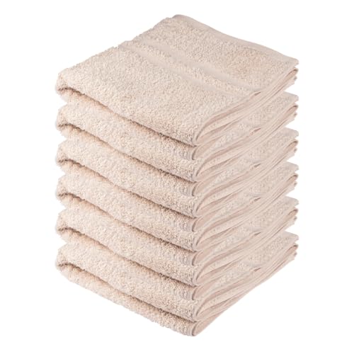 Clinotest 6er Luxus Handtücher-Set 50x100cm 100% Baumwolle Hotelqualität 450g/m Weich Hohe Saugfähigkeit Langlebig Schnelltrocknend Perfekt für Spa Badezimmer & Hotels Beige