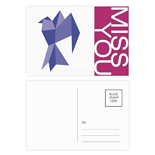 Cartes postales pigeon origami pourpre pour correspondance merci et invitation 20pcs