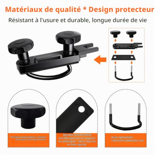 Asasytal Kit de Fixation pour Boîte de Toit à 4 Points, Support en U Universel pour Voiture/SUV/Camionnette, 3 Sangles à Boucle Métallique, Accessoire d'Installation pour Boîte de Toit – vue 5