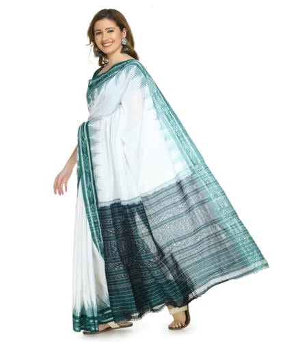Image of Nuapatna Cotton Saree of Odisha Ikkat Orissa Traditional Handloom Sari | Bomkai | Pata | Nuapatana | sambalpuri saree | khandua patta sare | without Blouse S8