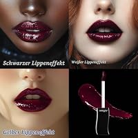 DE'LANCI Burgunderrot Gothic Lippen Gloss-Dunkelrot,Wasserfest & Nicht Klebrig,Feuchtigkeitsspendender,Hochpigmentierter Veganer Lippen Gloss für Auffälliges Cosplay,Vampir & Halloween Make-up #01 – Ansicht 5