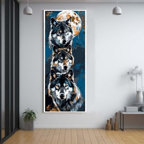 Diamond Painting Animaux loup xxl 90x180cm broderie diamant