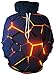 Loveternal Geometric Hoodie 3D Druck Kapuzenpullover Geometrisch Pullover Long Sleeve Sweatshirt für Männer Frauen L
