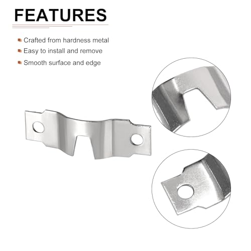 Image of DTGN 48mm x 15mm x 7mm Double Hole Triangle D Ring Picture Frame Hangers - 10Pcs - Good for Hanging Paintings Picture - Frame Hook Photos - Silver Tone