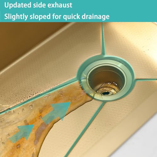 Bokaiya Raindance Nano Waterfall Stainless Steel Kitchen Sink, Multifunctional Sink with Chopping Board, Pull Out Faucet and Other Accessories Glass Washer, Ingle Bowl Railfall Gold (80x45x21CM) - Image 4