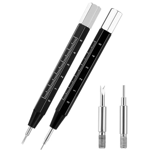 KFHENSOMR 2pcs Watch Band Pins Tool, Professional Stainless Steel Spring Bar Tool, Watches Strap Link Pin Pusher with Scale, Watches Band Link Removal Kit for Adjust Remove Replace Watch Straps
