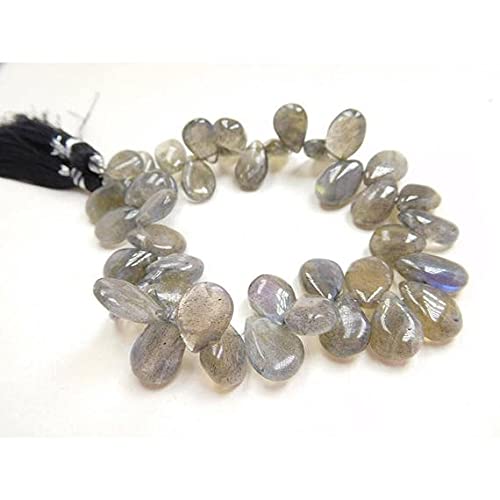Labradorite naturelle de qualité supérieure en fil de briolettes lisses poire