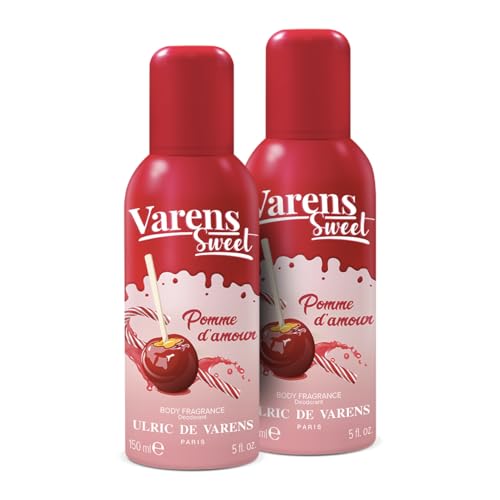 ULRIC DE VARENS - Body Fragrance Varens Sweet Pomme D'Amour - Gourmand, Fruité, Pomme - Parfum & Déodorant Femme 2-en-1 - Vaporisateur - Spray - Lot de 2 x...