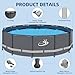 BlueBay 15ft x 48in Round Metal Frame Pool, Above Ground Outdoor Swimming Pool Set with 1000 GPH Filter Pump, Pool Cover, Ladder, Maintenance Kit, Gray Frame