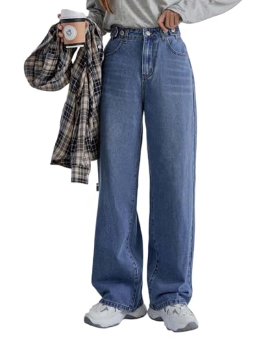 Image of KOTTY Wide Fit Denim Pants - Women's High Rise Wide Leg Comfort