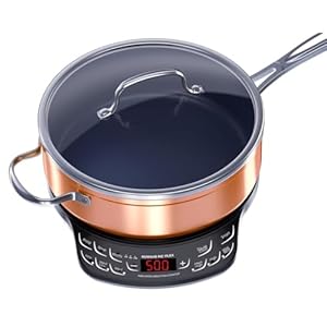 Nuwave Flex Precision Induction Cooktop, 10.25” Shatter-Proof Ceramic Glass, 6.5” Heating Coil, 45 Temps 100°F to 500°F, 4Qt Induction-Ready Healthy Ceramic Non-Stick Everyday Pan with Lid Included