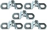 Dimensiones: Para diámetro máximo de tubo: Ø10mm. Altura: 11mm. Longitud: 44mm; Anchura: 14mm; Abertura de montaje/fijación: 8x6mm; Longitud entre los orificios de fijación: 28mm; Peso unitario: 4.9 g. Material: acero galvanizado - para una larga vida útil. Disponible en una amplia gama de tamaños para usarse en diferentes ubicaciones y satisfacer sus necesidades