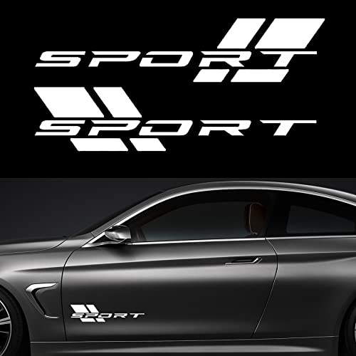 Image of Zhizhong Car Sport Decal,16 Inch Vinyl Sticker Fit for All Cars Side (All White)
