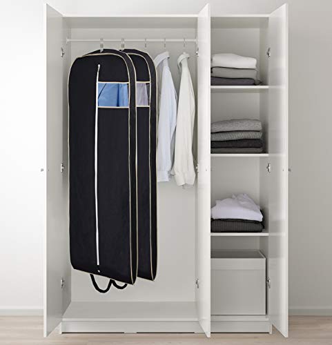 MISSLO Breathable 54" Long Suit Dress Black Garment Bag Gusseted, 2 Pack MISSLO Breathable 54" Long Suit Dress Black Garment Bag Gusseted, 2 Pack