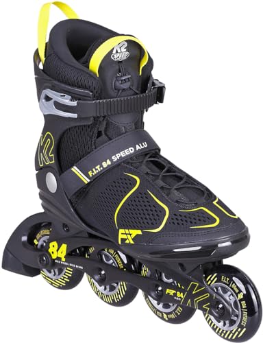 K2 F.I.T. 84 Speed ALU Inline Skate Black/Yellow, 43.5