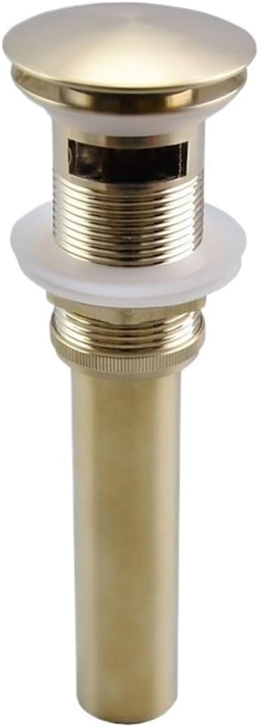 Pop-up Drain Stopper, Valve for Bathroom New Drain Stopper Bath Fixture Brass Set Black Chrome Washbasin Bounce Filter(Brushed Gd Overflow)
