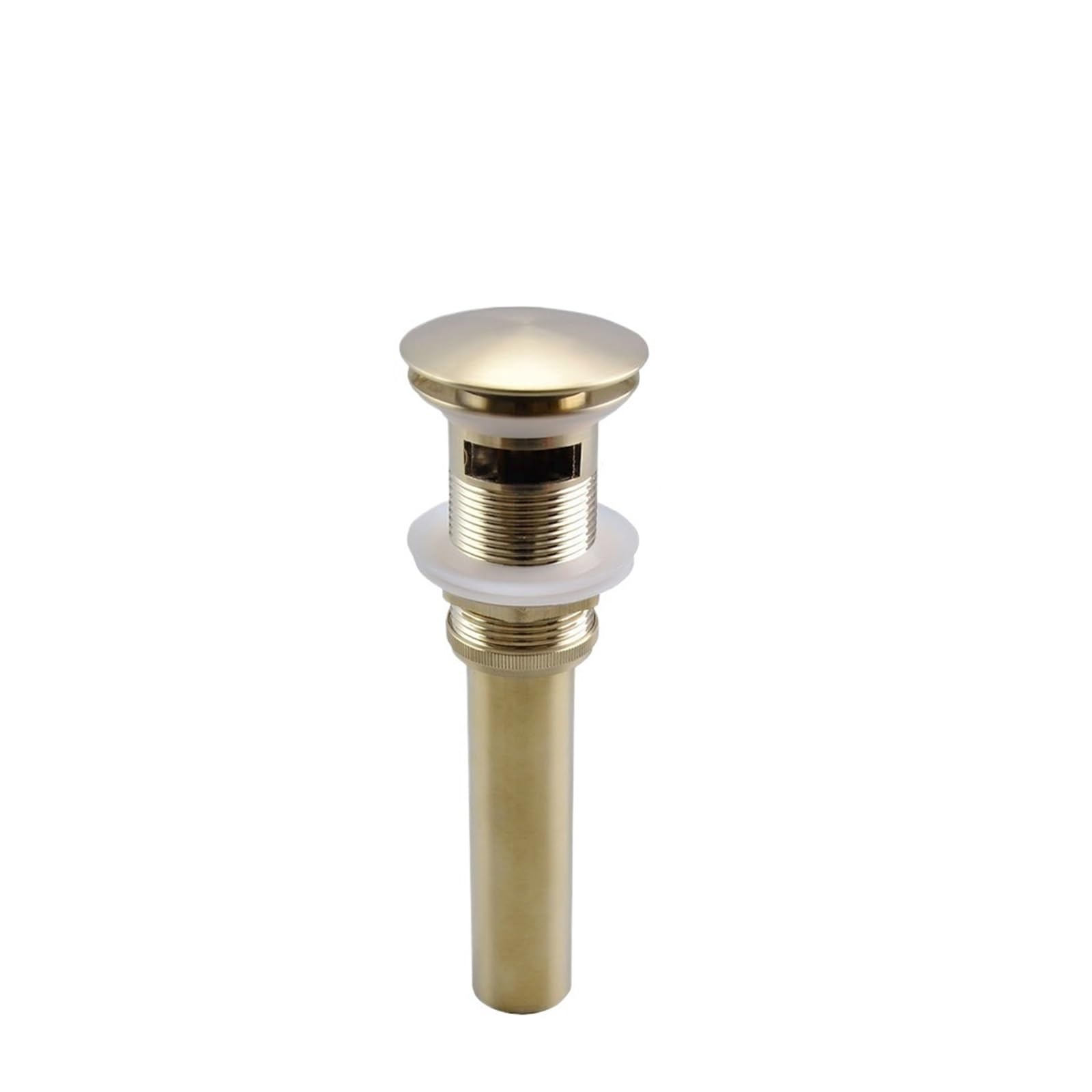 Piletta Click Clack Valvola di Scarico Pop-up for lavabo for Bagno Nuovo Tappo di Scarico Apparecchio for Vasca Set in Ottone Filtro Rimbalzo for lavabo Cromato Nero(Brushed GD Overflow)