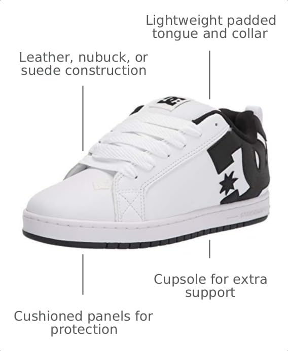 Image of DC Men's Court Graffik Casual Low Top Skate Shoe Sneaker