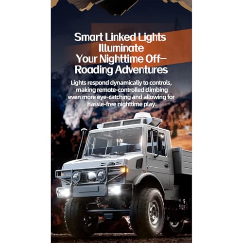 Image of 1 /18 RC Crawler, Full Proportional 6WD All-Terrain Remote Control Off-Road Emergency Truck, Gift for RC Climbing Car Enthusiasts and Collectors (Grey /C8823-YW-B)