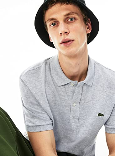 Lacoste Herren Polo-Shirt Kurzarm PH4012, Männer Polo-Hemd,2 Knopf,Slim Fit,Grau,4 – Ansicht 4
