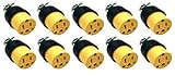 BRUFER 320203 Heavy Duty Female Electrical Plug 3-Prong 125V 15A - 3 Wire Replacement Female Electrical Plug - Bulk Pack of 10 pieces