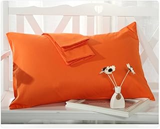BLERA Pillowcase, 300 Thread Count Genuine Egyptian Cotton Standard 2-Piece Pillow case Set,Solid,Orange