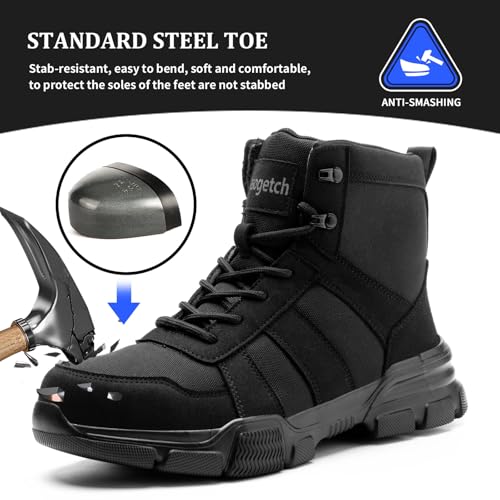 Nasogetch Mens Work Boots Steel Toe Boots for Men Women Comfortable Lightweight Indestructible Shoes Non-Slip Construction Boots Safety2