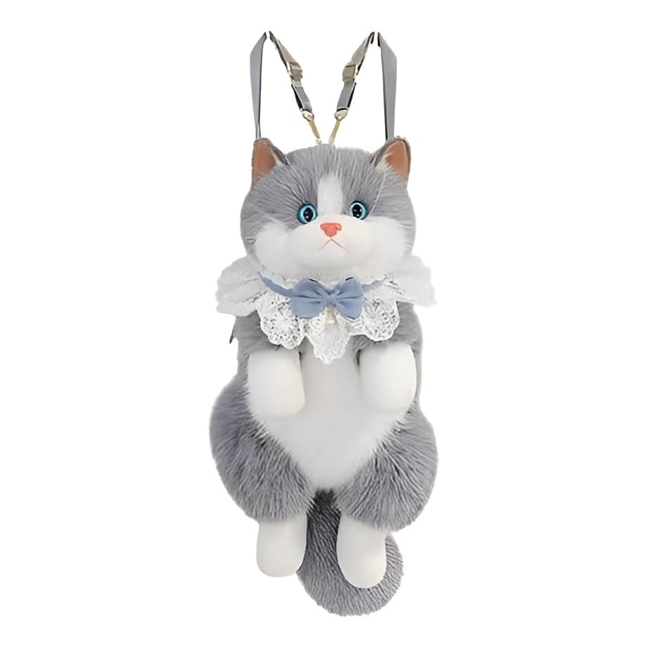 Cat Plush Backpack Purse for Girls & Women - Soft Faux Fur Kitty Crossbody Bag with Adjustable Shoulder Straps, Cute Cartoon Animal Mini Sling Handbag for Travel, Parties, Daily Carry & Gifts-image-4