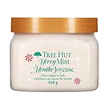 Tree Hut Merry Mint Shea Sugar Scrub, Exfoliating, Hydrating & Moisturizing Body Scrub with Shea Butter & Nourishing Essential Oils, Smooth & Soften Skin, Limited Edition Holiday, 18 oz